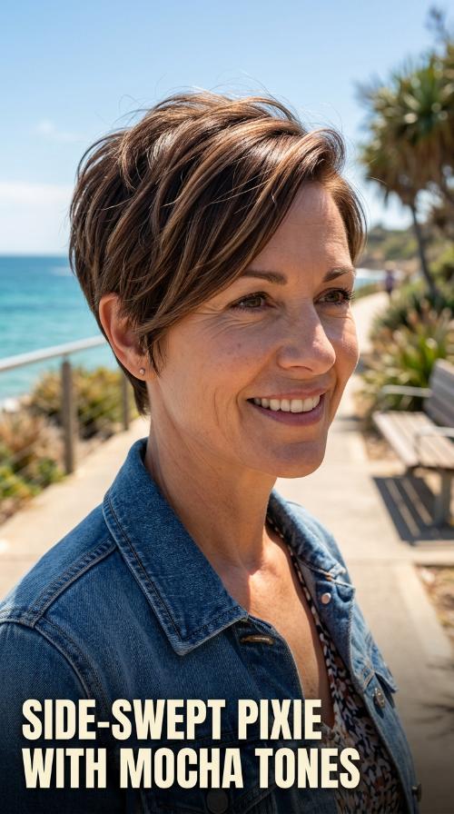 Side-Swept Pixie with Mocha Tones