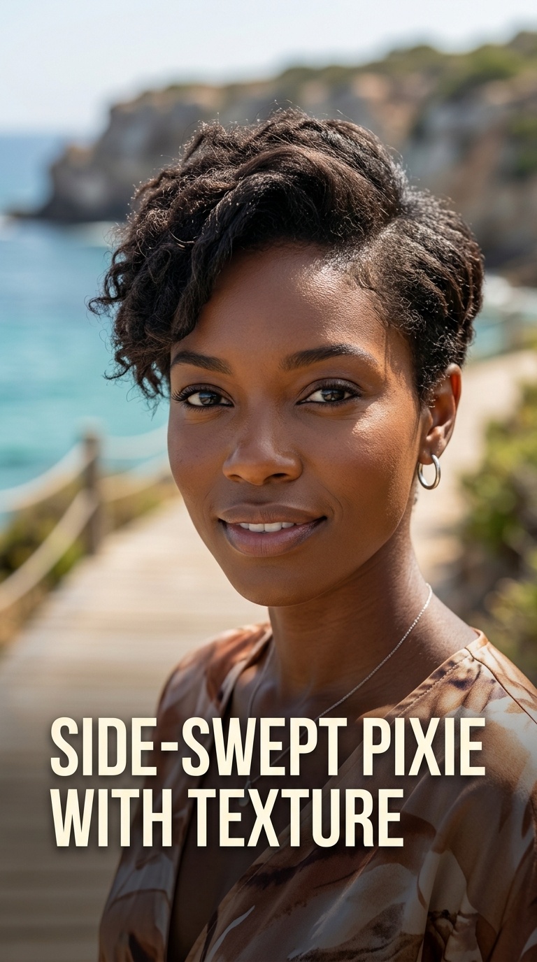 Side-Swept Pixie with Texture