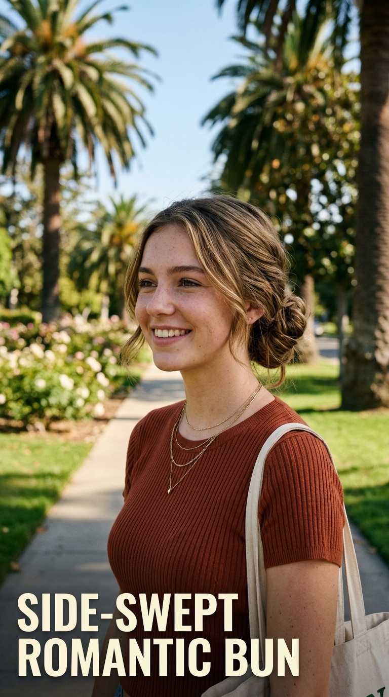 Side-Swept Romantic Bun