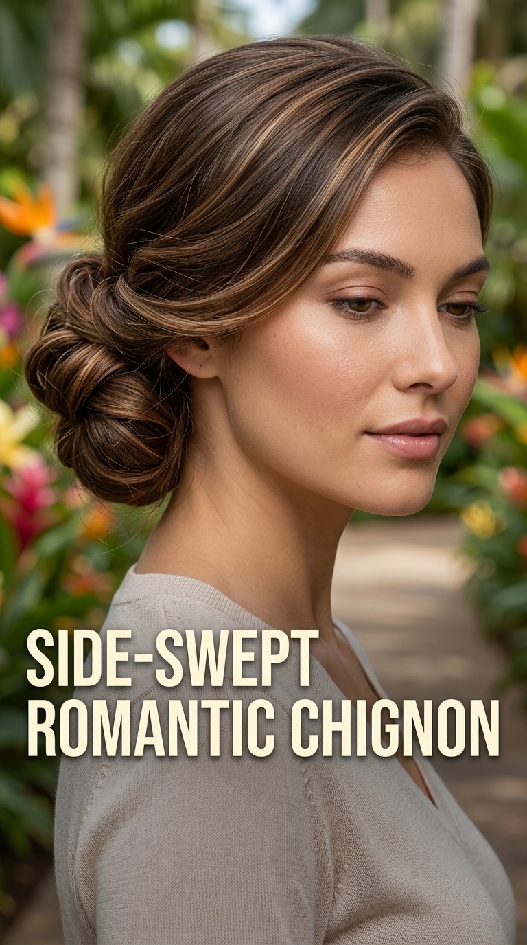 Side-Swept Romantic Chignon