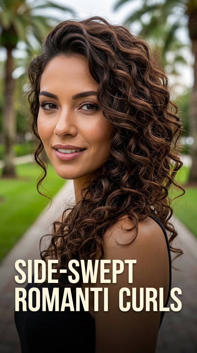 Side-Swept Romantic Curls