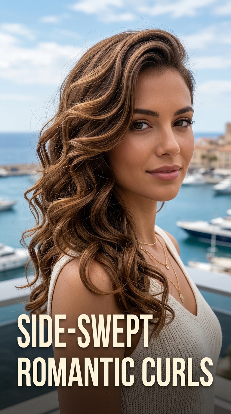 Side-Swept Romantic Curls
