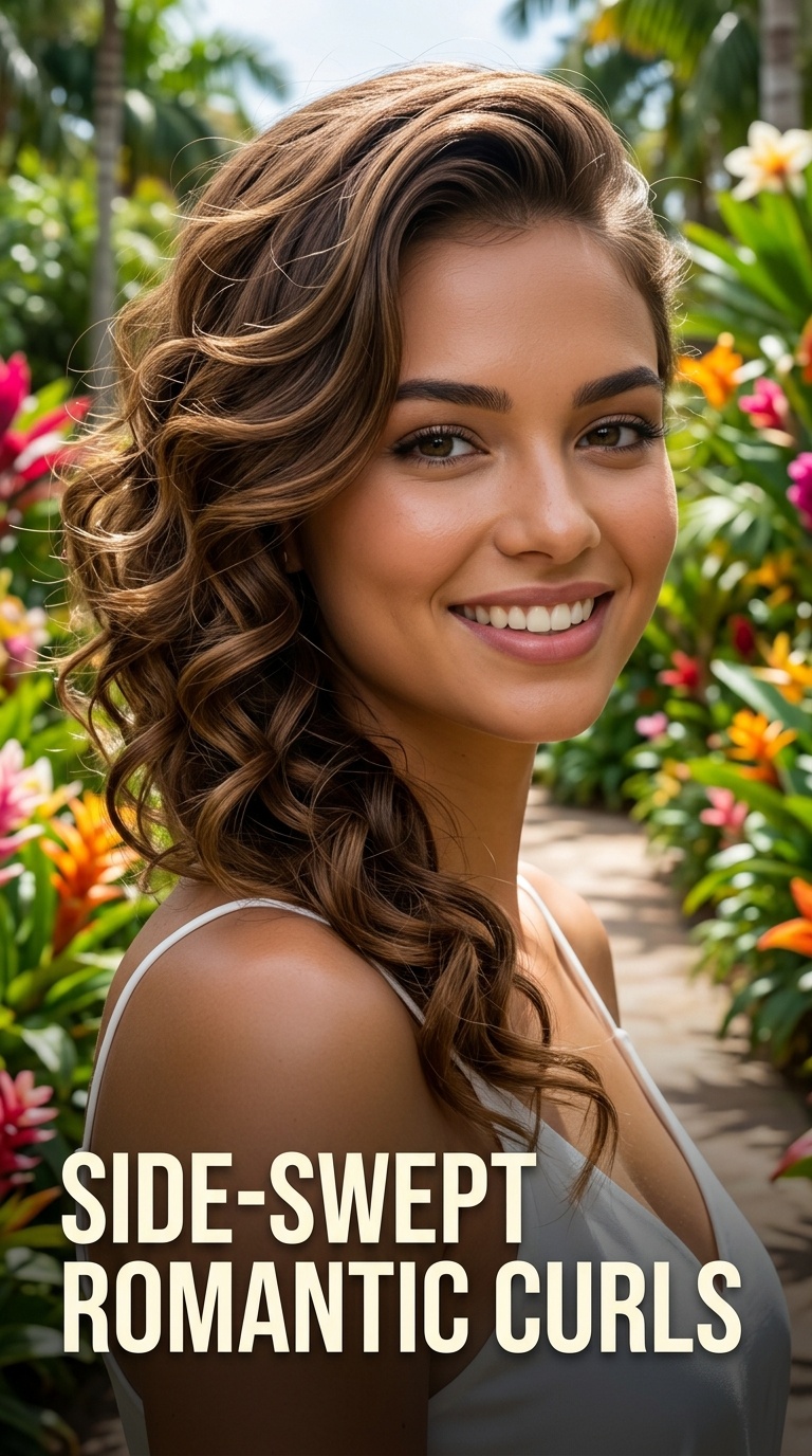 Side-Swept Romantic Curls