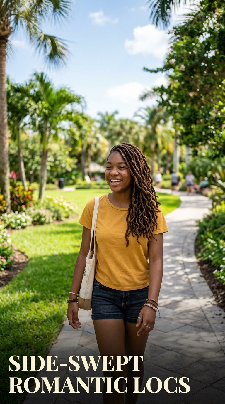 Side-Swept Romantic Locs