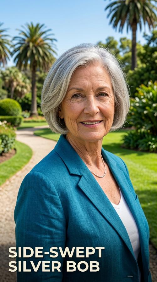 Side-Swept Silver Bob