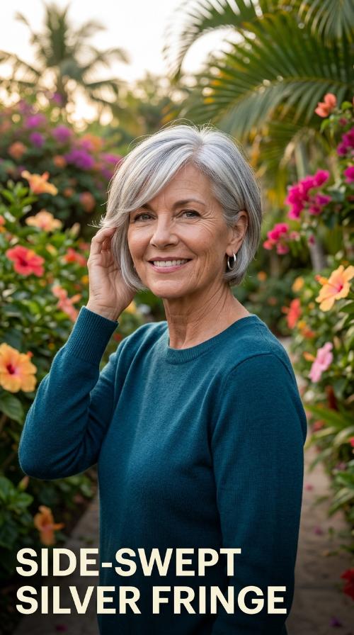 Side-Swept Silver Fringe