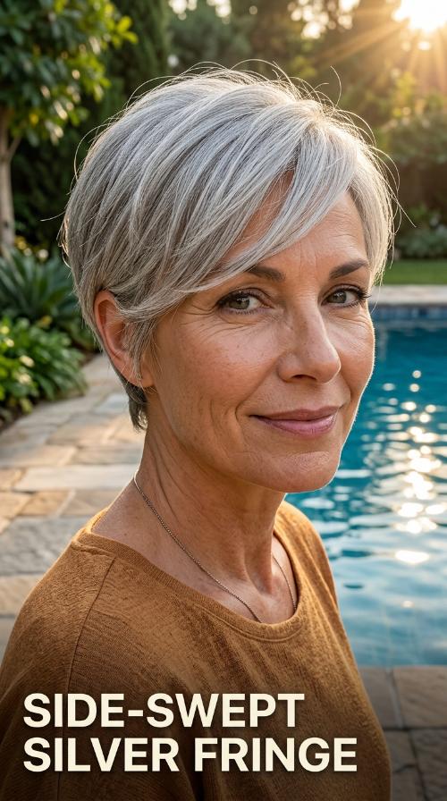 Side-Swept Silver Fringe