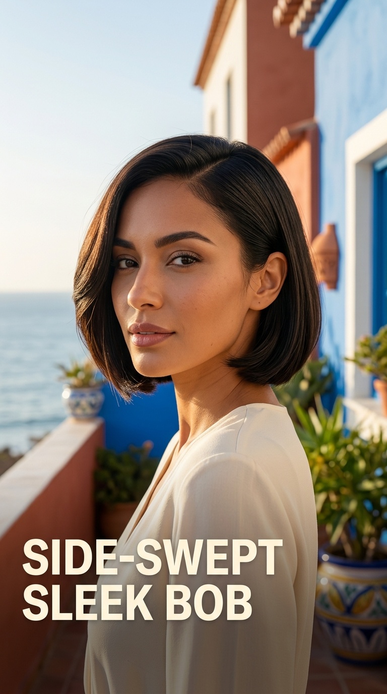 Side-Swept Sleek Bob