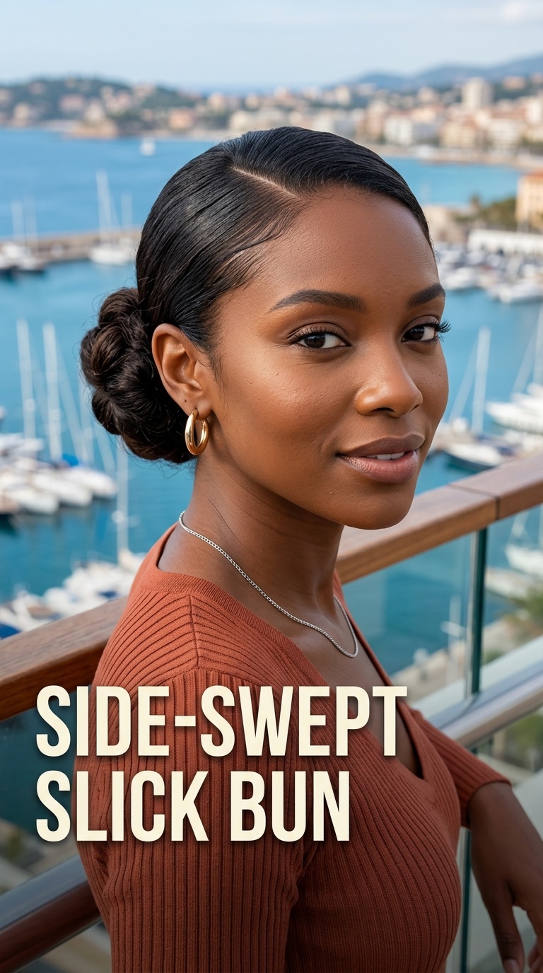 Side-Swept Slick Bun