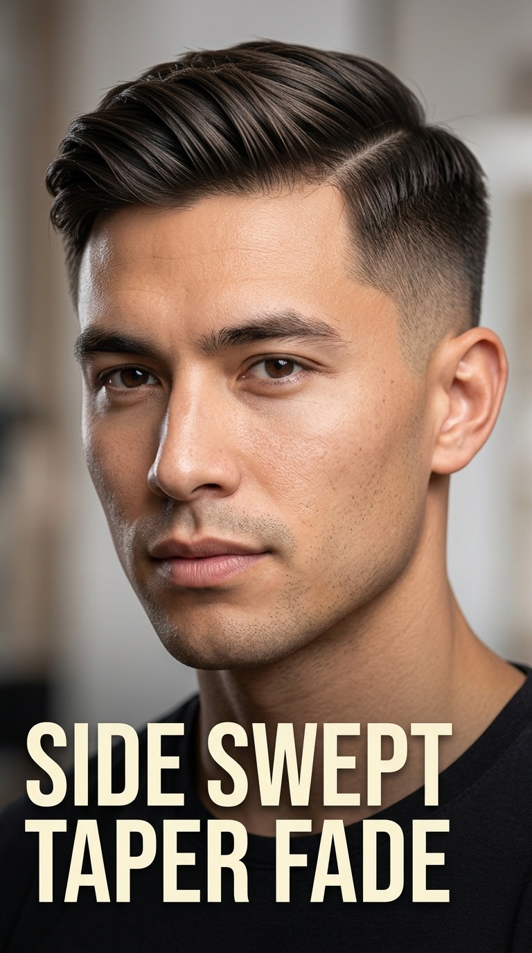 Side Swept Taper Fade