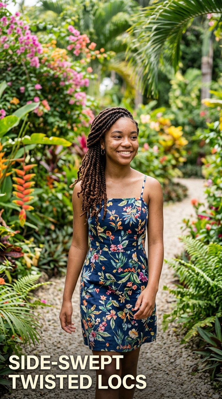 Side-Swept Twisted Locs