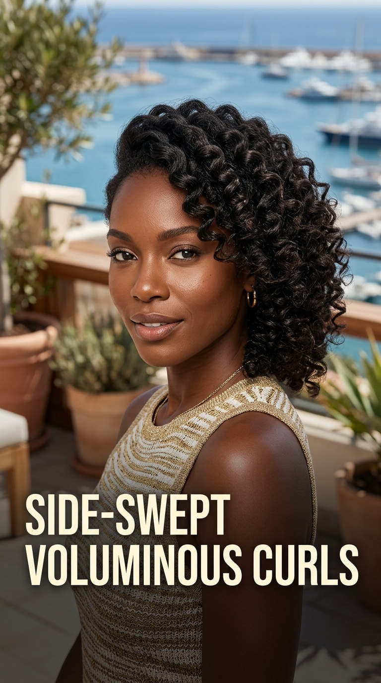 Side-Swept Voluminous Curls
