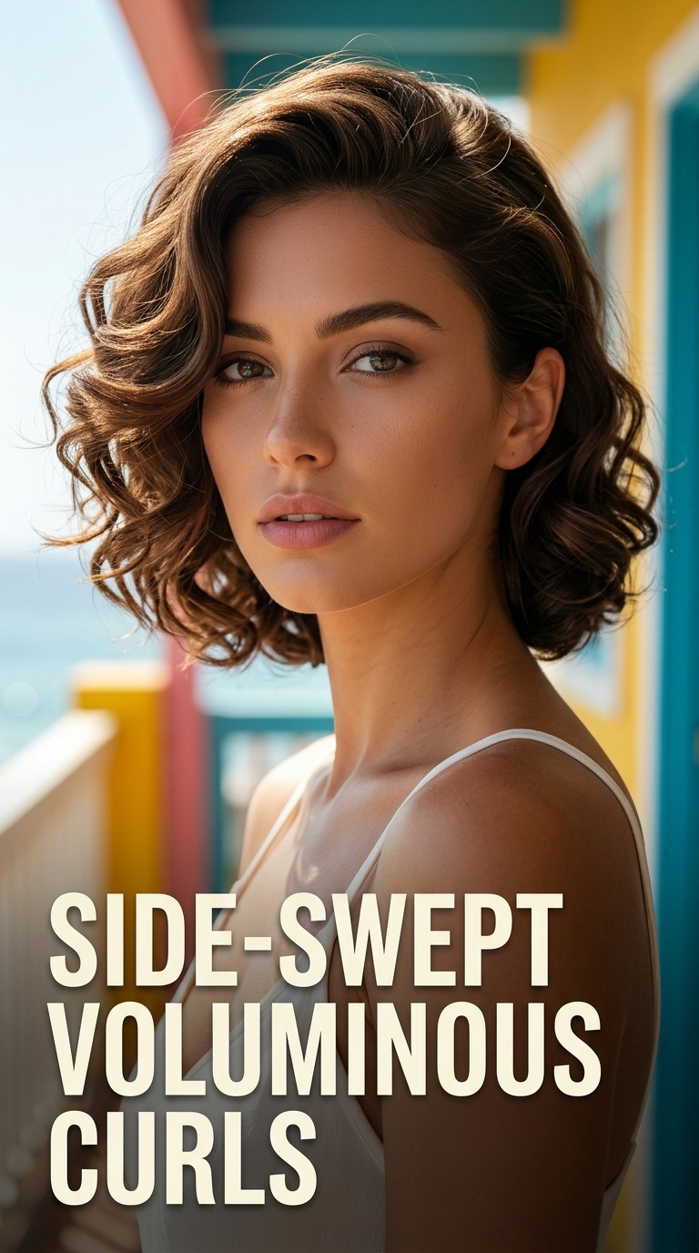Side-Swept Voluminous Curls