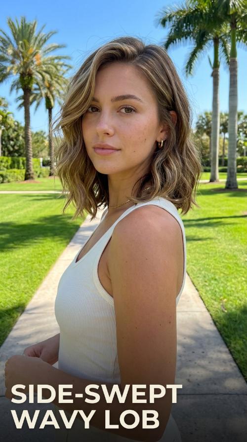 Side-Swept Wavy Lob