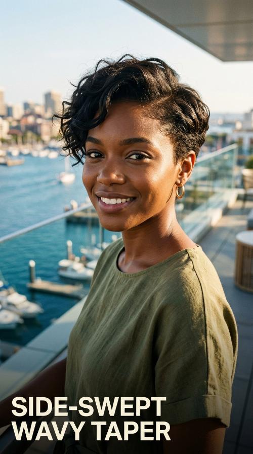 Side-Swept Wavy Taper
