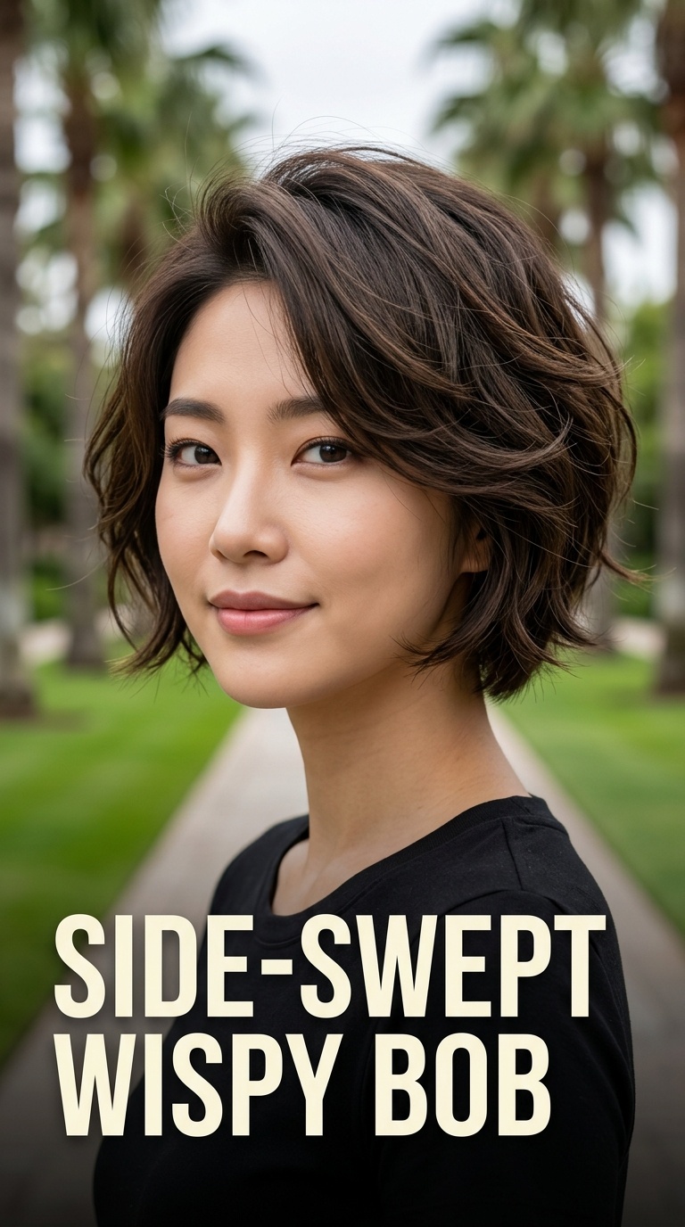 Side-Swept Wispy Bob