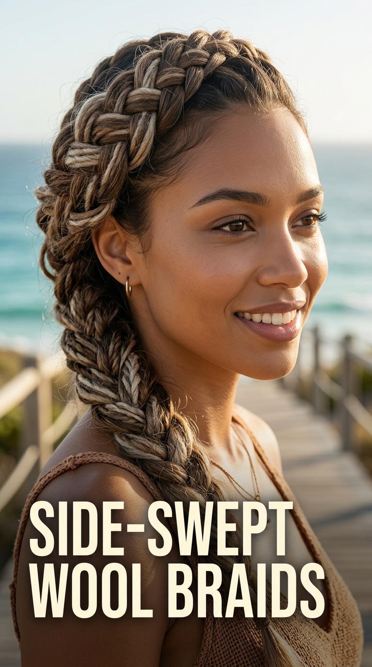 Side-Swept Wool Braids