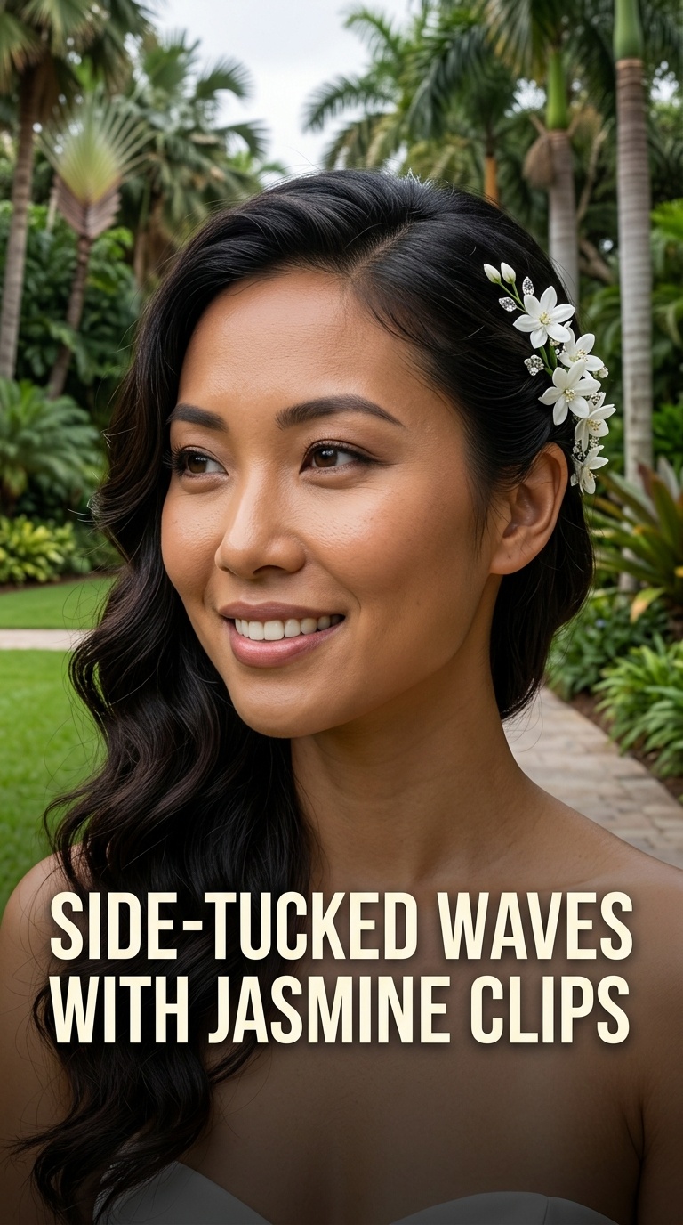 Side-Tucked Waves with Jasmine Clips