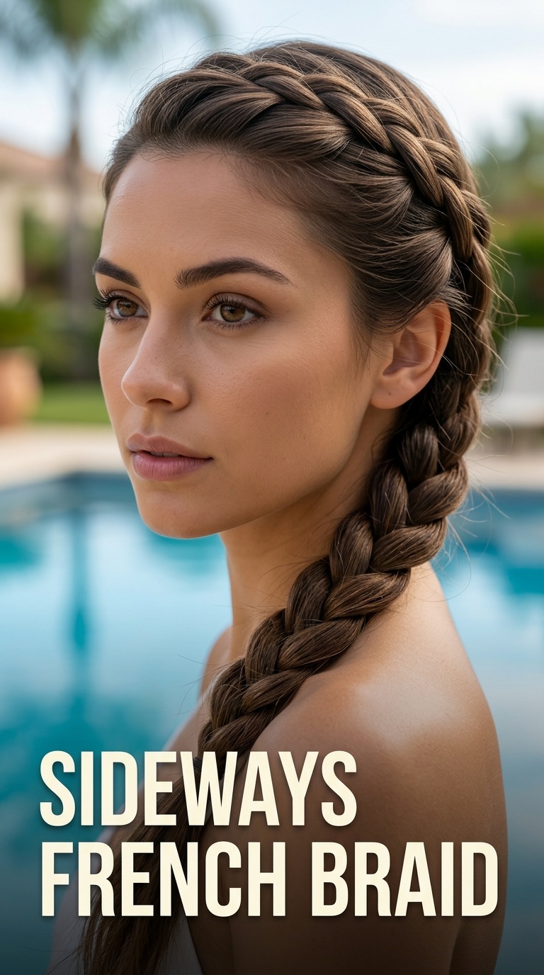 Sideways French Braid