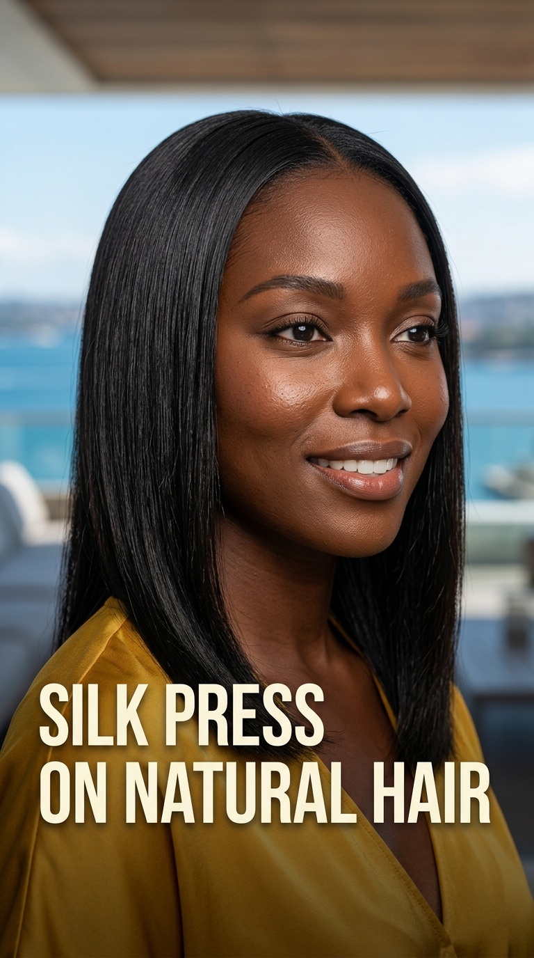 Silk Press on Natural Hair