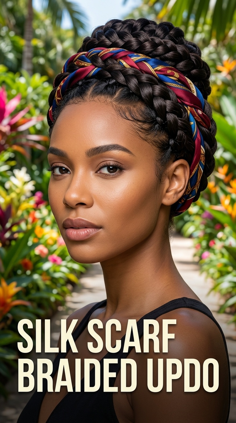 Silk Scarf Braided Updo