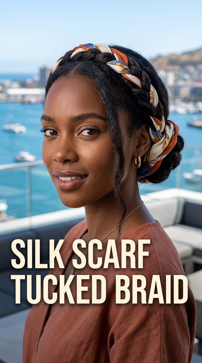 Silk Scarf Tucked Braid