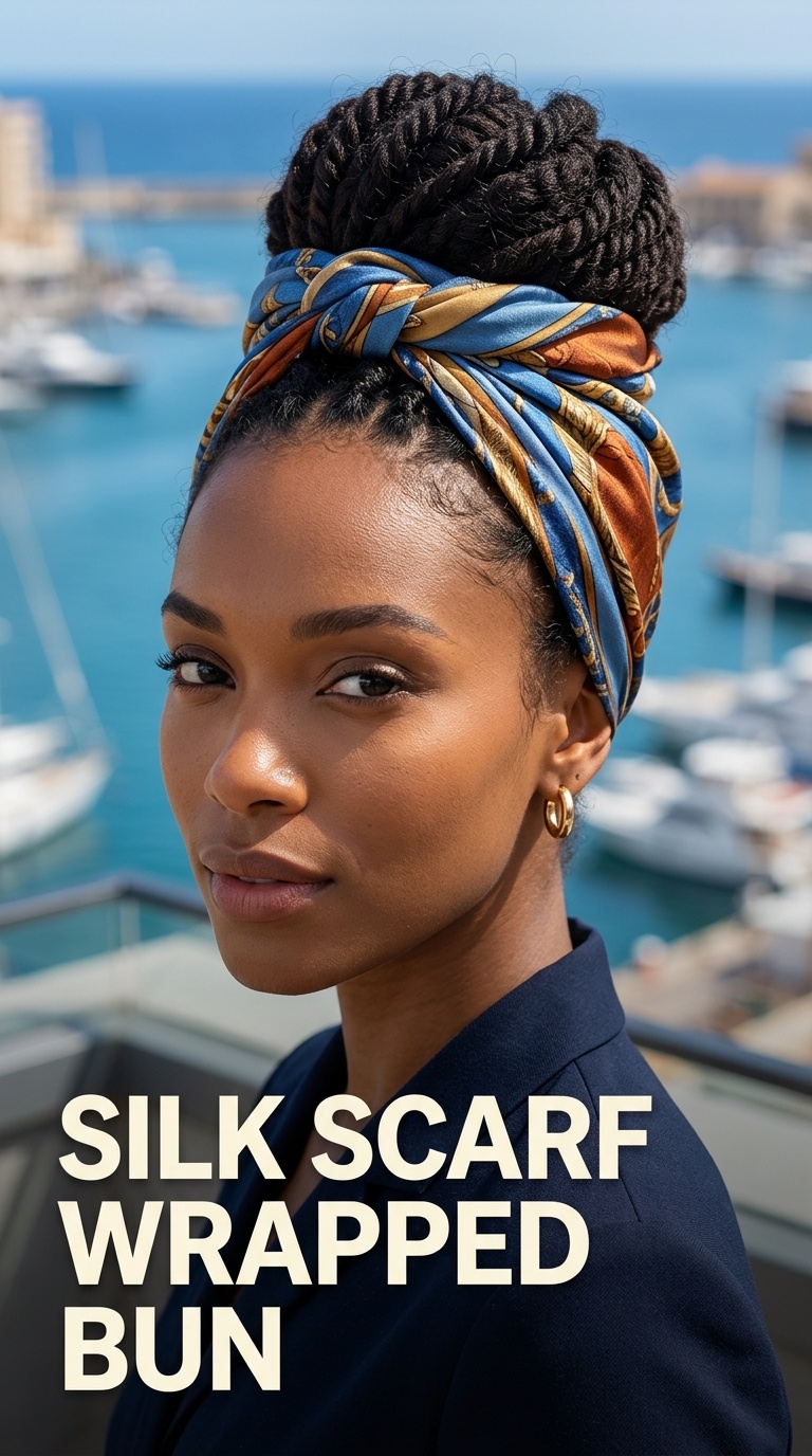 Silk Scarf Wrapped Bun