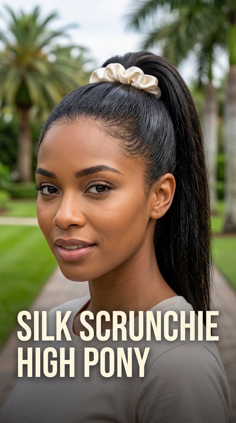 Silk Scrunchie High Pony
