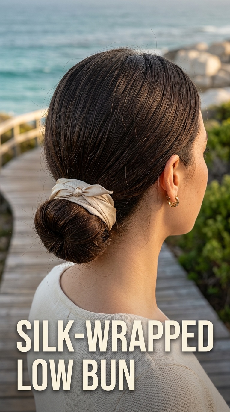 Silk-Wrapped Low Bun