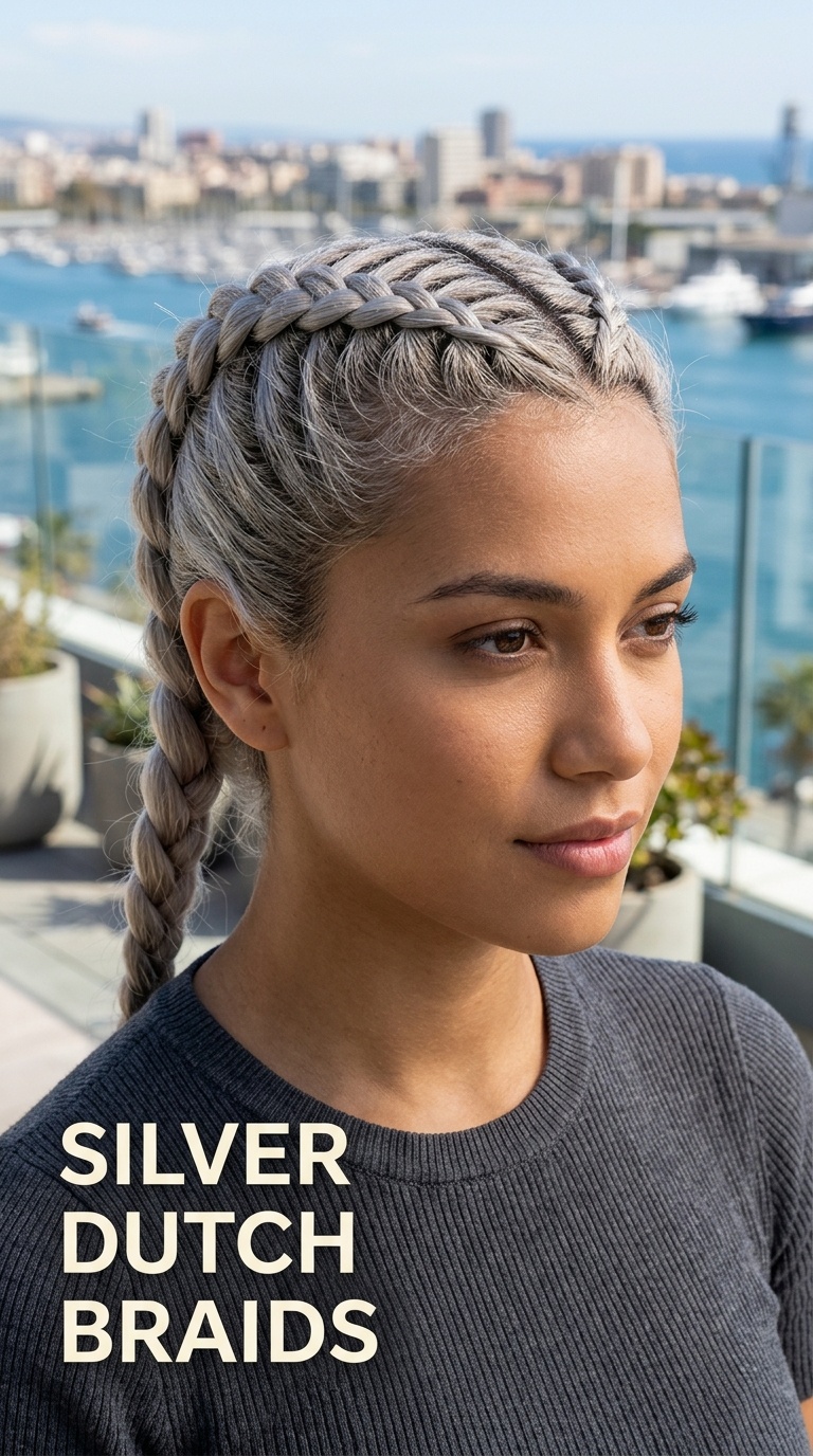 Silver Dutch Braids