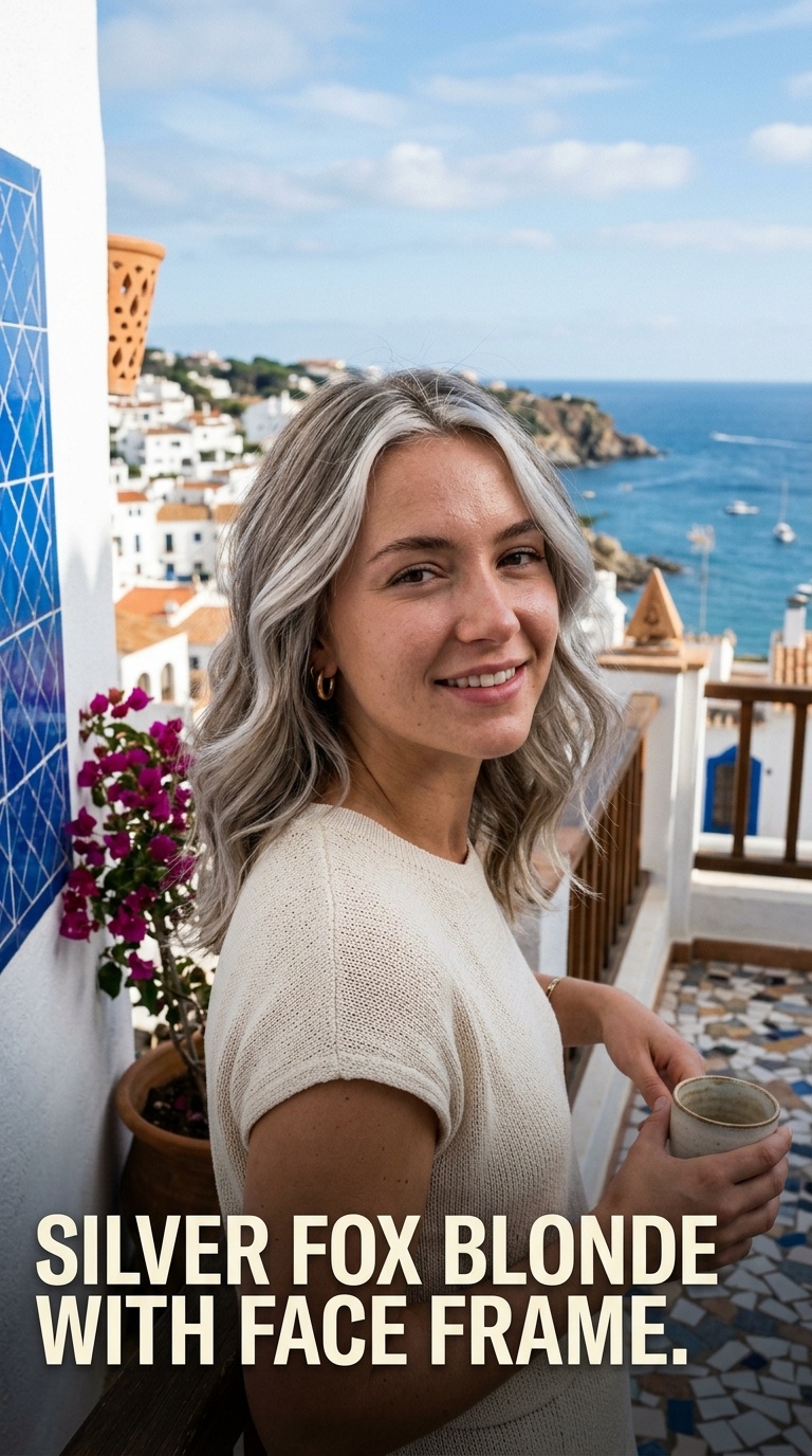 Silver Fox Blonde with Face Frame