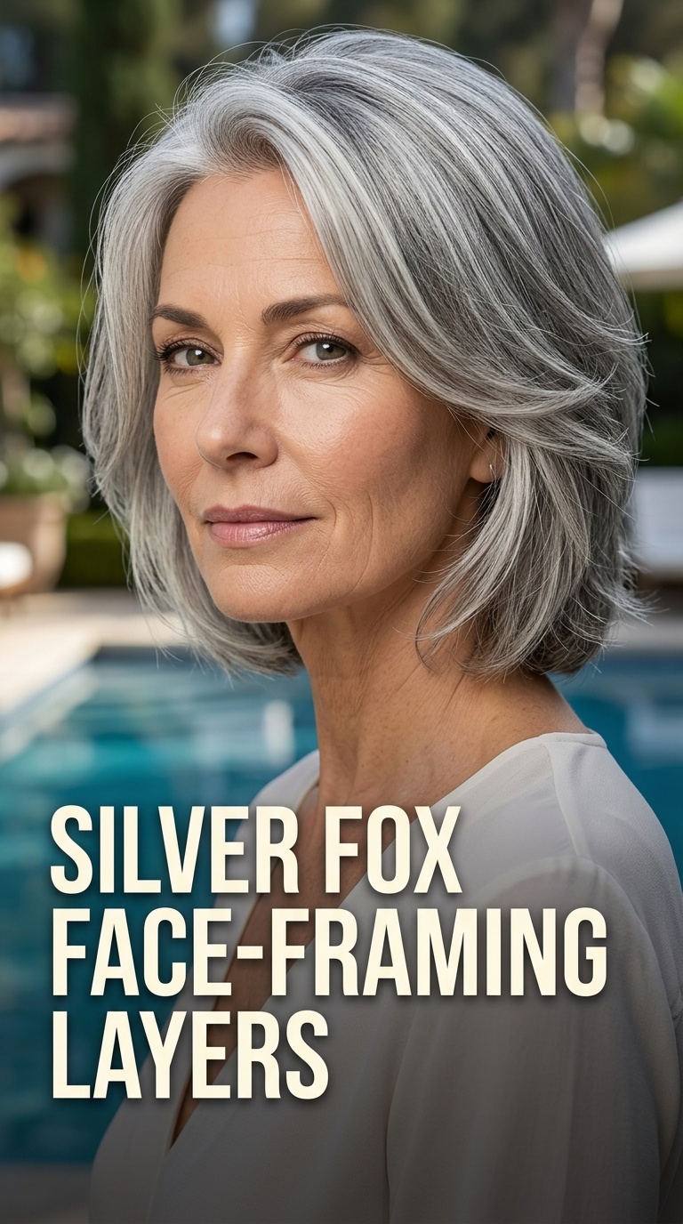 Silver Fox Face-Framing Layers