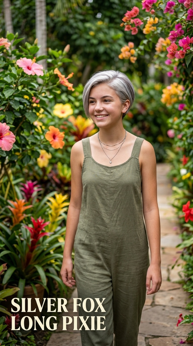 Silver Fox Long Pixie