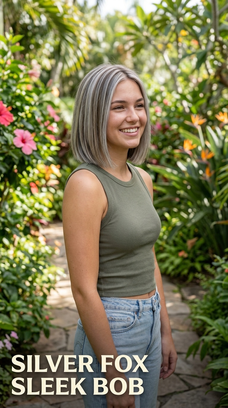 Silver Fox Sleek Bob