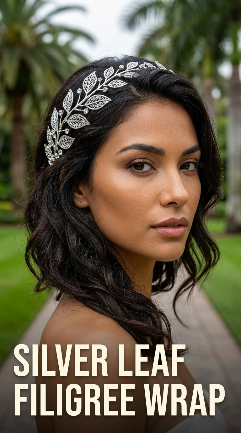 Silver Leaf Filigree Wrap