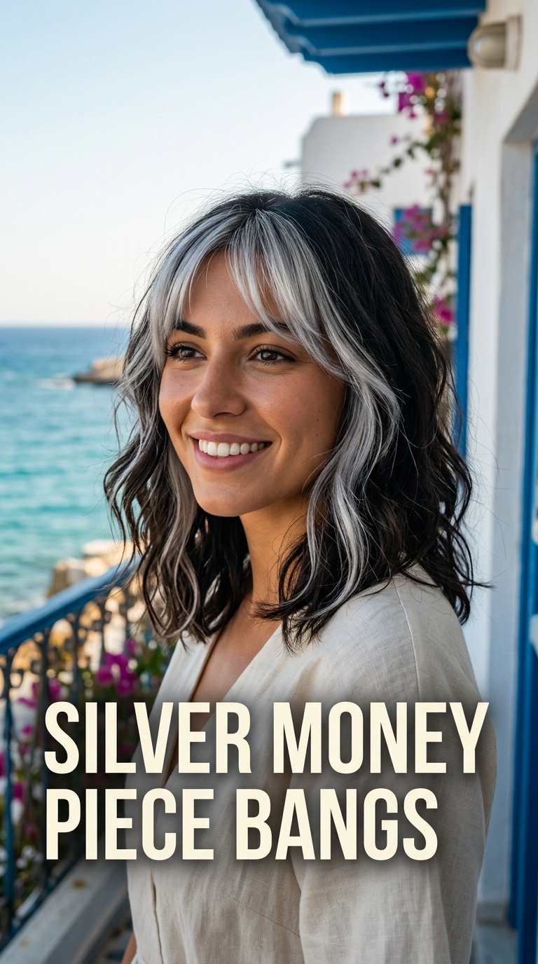 Silver Money Piece Bangs