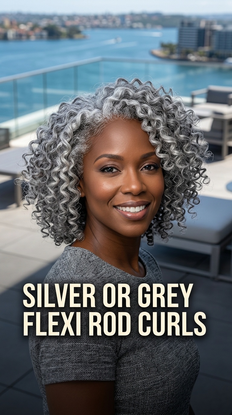 Silver or Grey Flexi Rod Curls