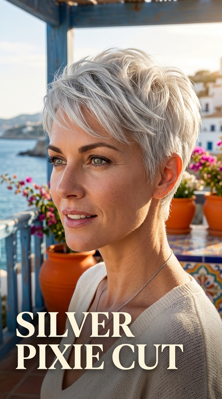 Silver Pixie Cut