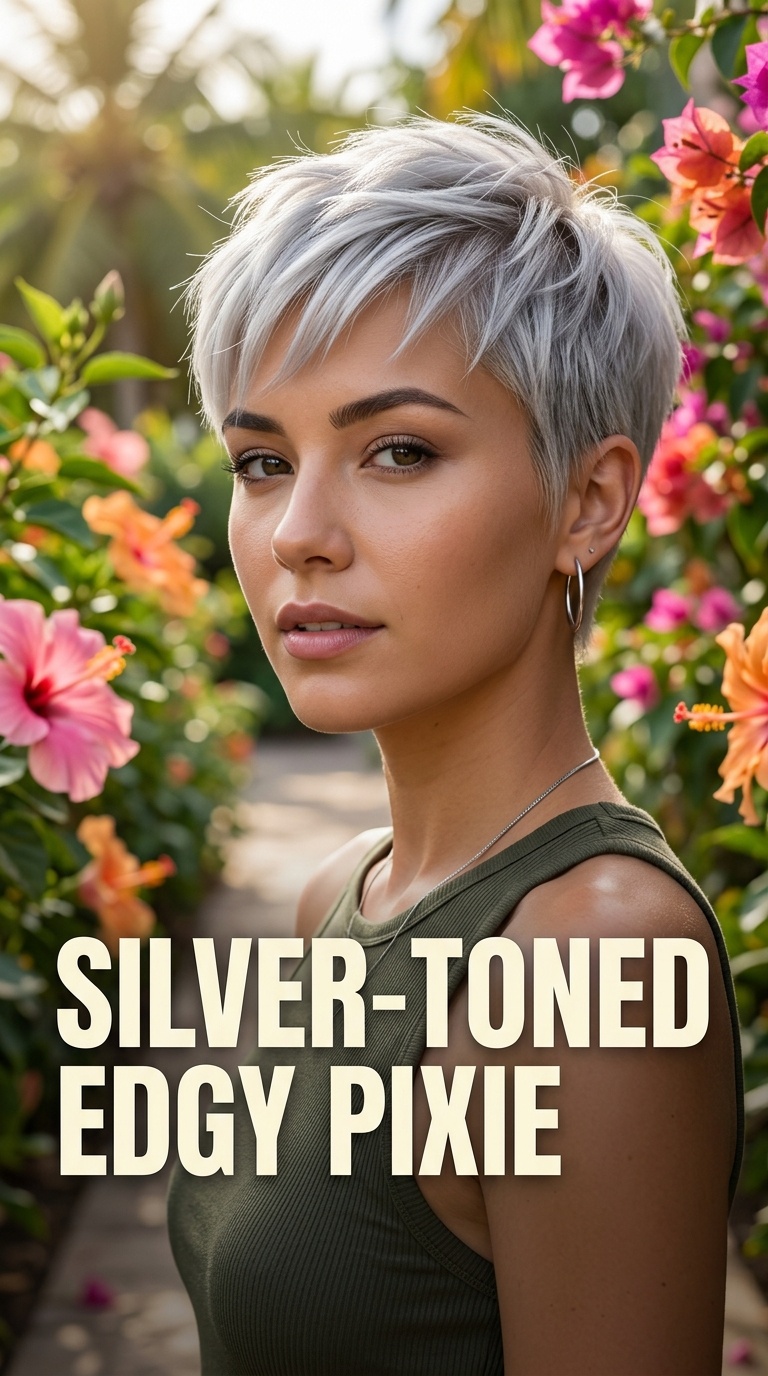 Silver-Toned Edgy Pixie