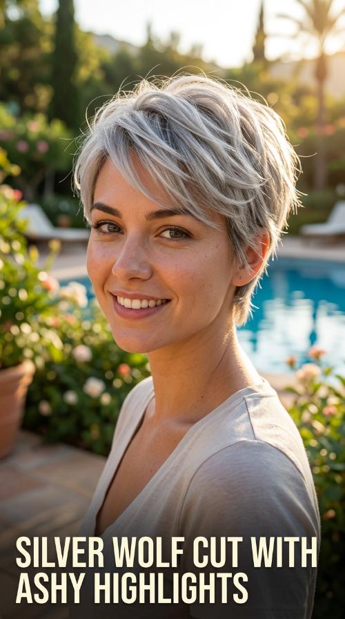 Silver Wolf Cut with Ashy Highlights