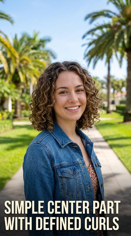 Simple Center Part with Defined Curls
