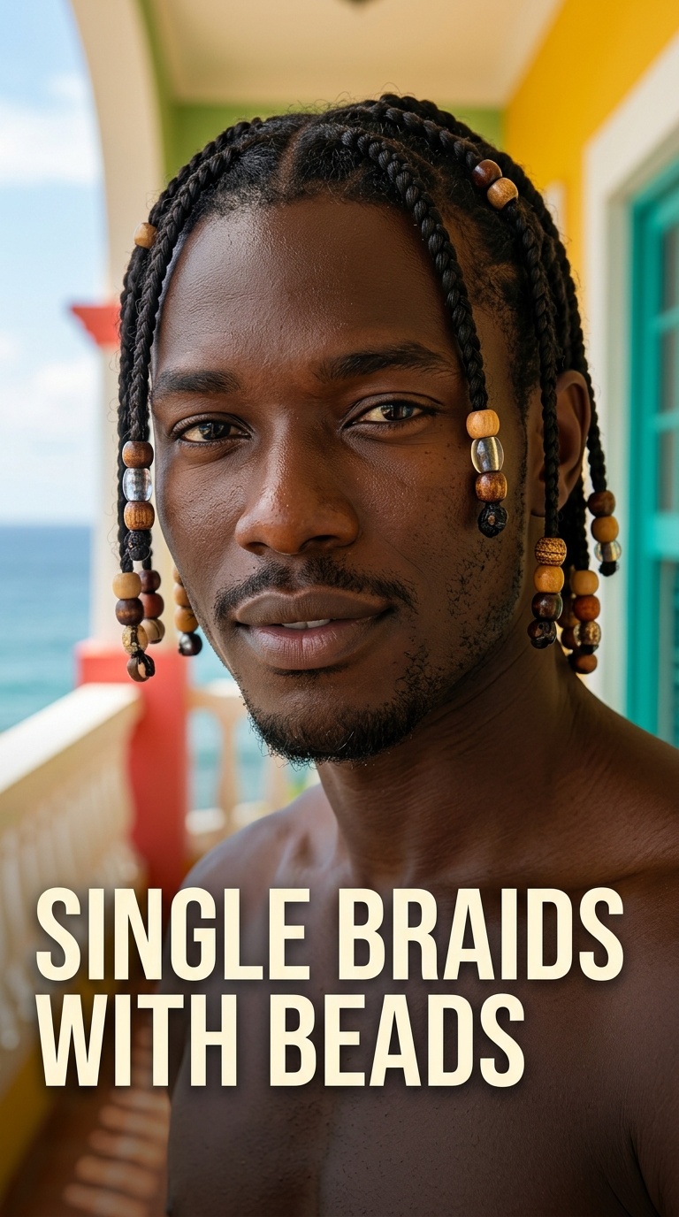 Single Braids with Beads