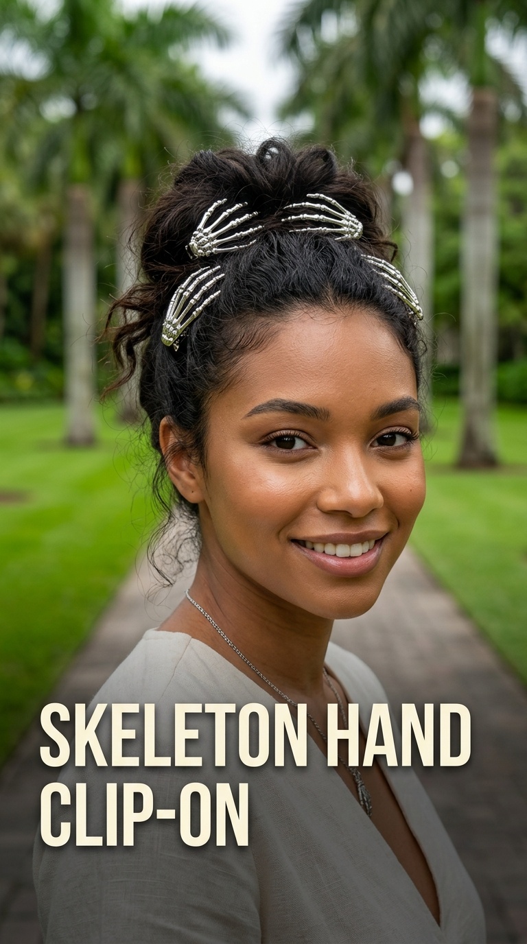 Skeleton Hand Clip-on