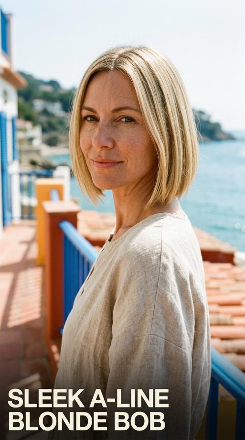 Sleek A-Line Blonde Bob