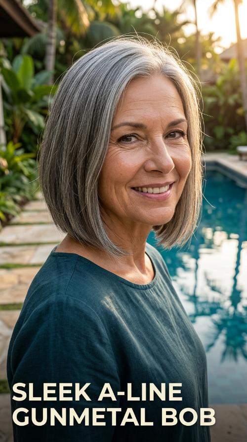 Sleek A-Line Gunmetal Bob