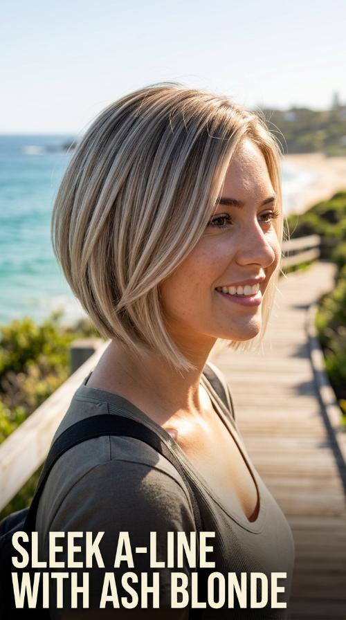Sleek A-Line with Ash Blonde