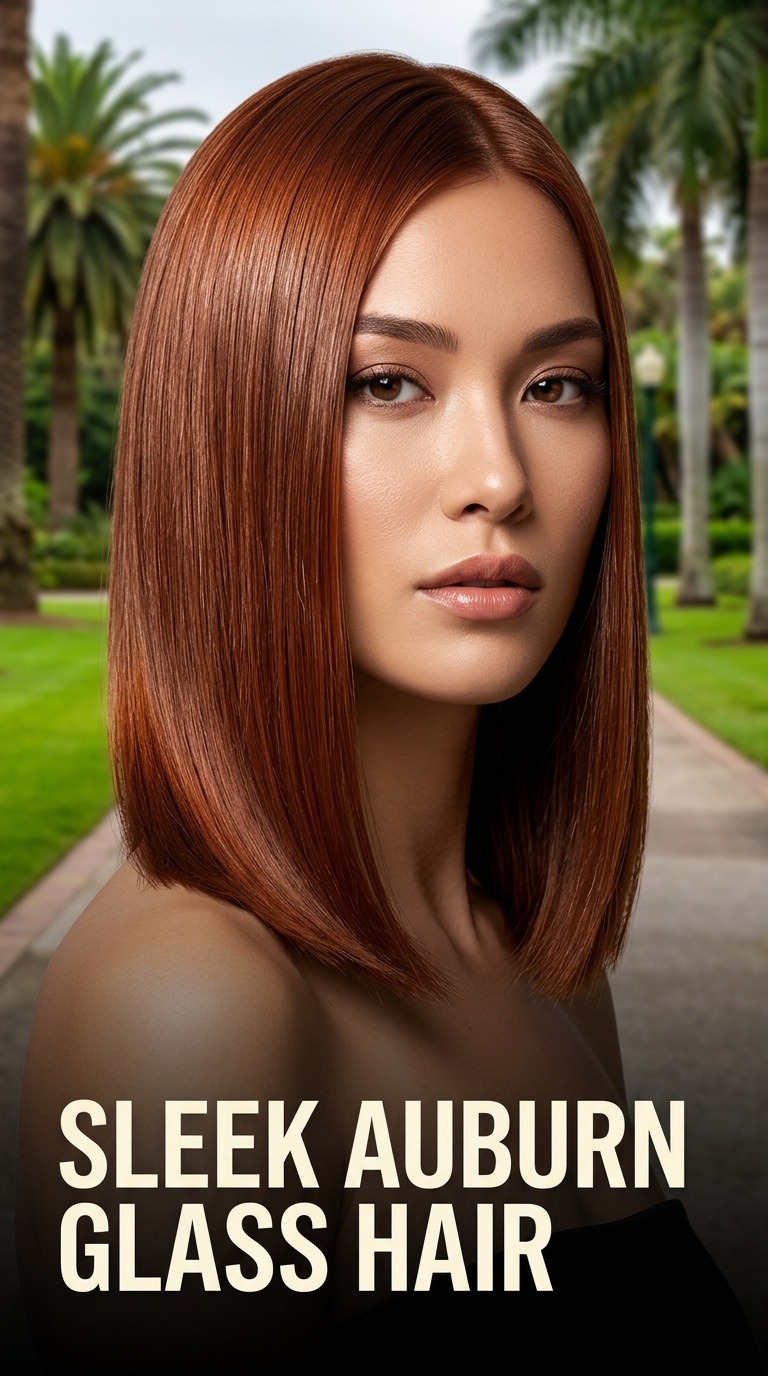 Sleek Auburn Glass Hair