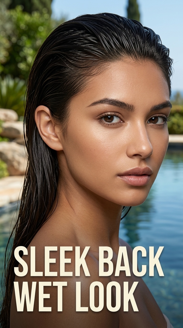 Sleek Back Wet Look
