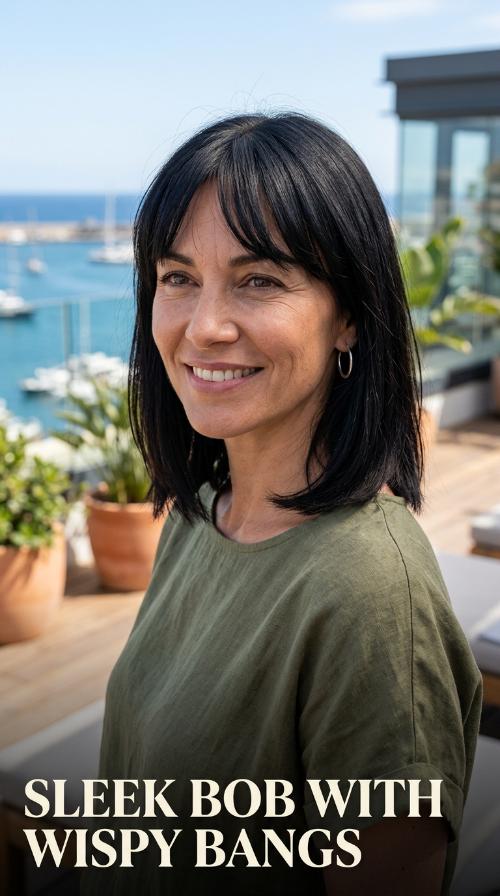Sleek Bob with Wispy Bangs