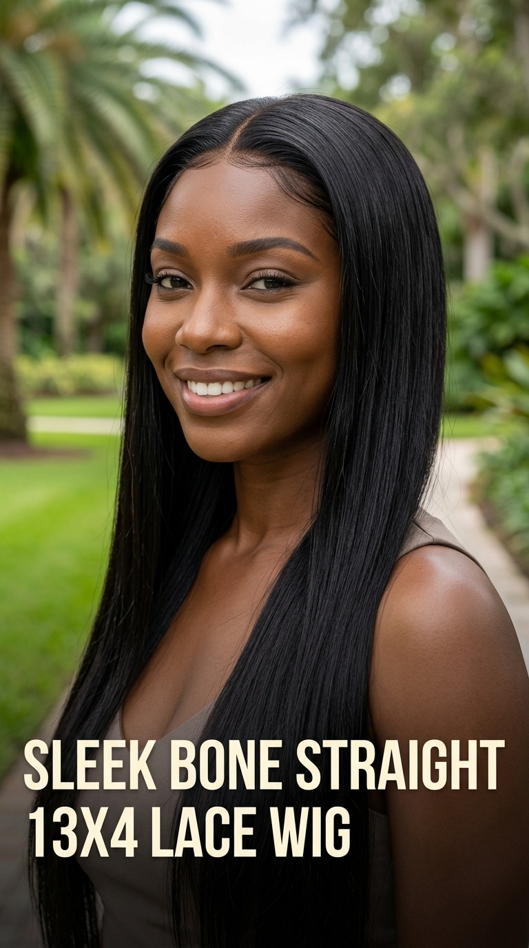Sleek Bone Straight 13x4 Lace Wig